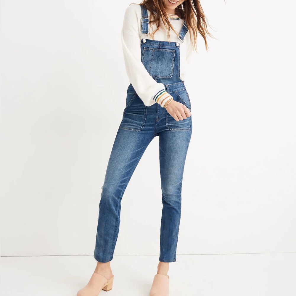 MADEWELL Skinny Denim Overalls in Jansing Wash - Size Small